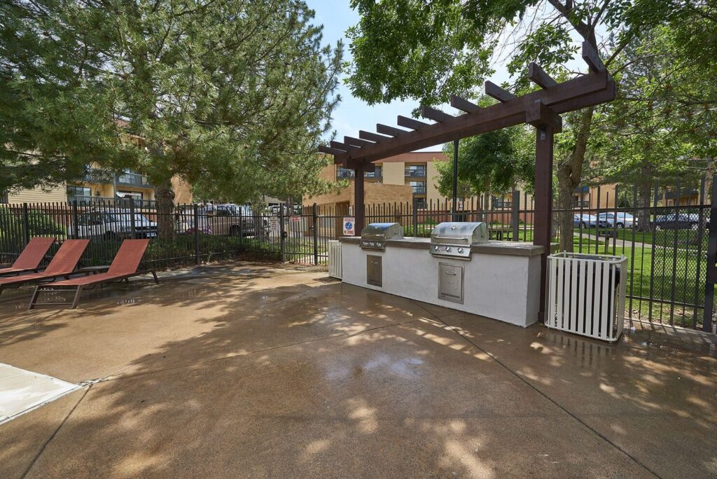 grilling area next to the pool